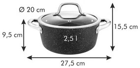 Cratiță cu capac Tescoma PRESIDENT Stone 2,5 l