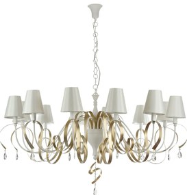 Candelabru elegant cu 12 brate, design modern Intreccio alb MYARM010-12-W