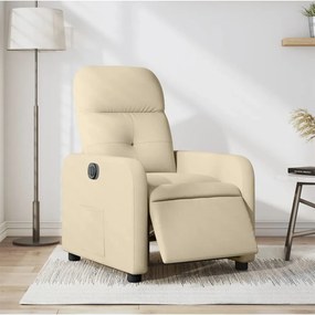 vidaXL Fotoliu rabatabil electric, crem, material textil