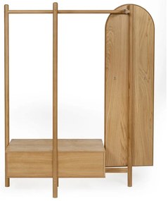 Cuier din lemn de stejar, cu oglindă Woodman Tripod