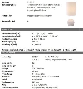 Veioza, Lampa de masa design LUX Cahaba