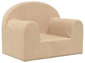 341788 vidaXL Canapea pentru copii, crem, pluș moale