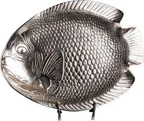 Tava servire, argintie, din aluminiu, Fish
