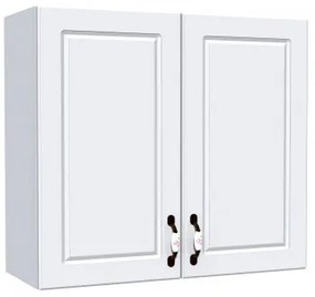 Corp superior 80 cu 2 usi cu scurgator de vase Zebra MDF alb drept