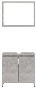 Set mobilier baie, 3 piece, gri beton, PAL Gri beton, 1