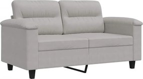 vidaXL Canapea cu 2 locuri, gri deschis, 120 cm, țesătură microfibră