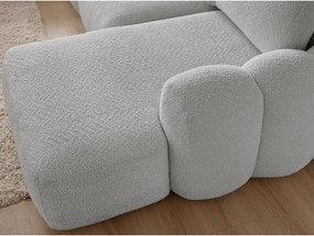 Colțar gri deschis extensibil/cu spațiu de depozitare cu tapițerie din țesătură bouclé (cu colț pe partea dreaptă/cu șezlong) Montaigne – Bobochic Paris