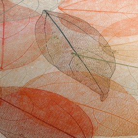 Tablou cu frunzele de toamnă pictate (cu ceas) (90x30 cm)