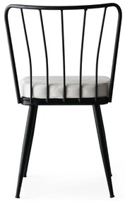 Scaune de dining alb-negru 2 buc. din metal Yildiz – Kalune Design