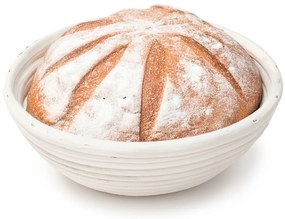 HOME ELEMENTS Coș rotund cu inserție din țesătură,25 x 8,5 cm