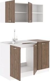 Set Bucatarie Ara, Stejar Bronz/Alb, L 120 cm