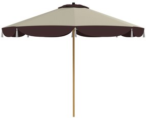 Outsunny Umbrelă de Soare cu UPF 50+ și 8 spițe, Φ2,66x2,34 m, Bej | Aosom Romania