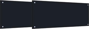 vidaXL Panou de bucătărie 2 pcs Negru 100 x 40 cm sticlă securizată