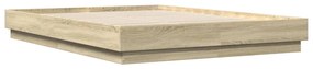 3209858 vidaXL Cadru de pat, stejar sonoma, 140x200 cm, lemn prelucrat
