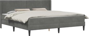 vidaXL Cadru de pat cu saltea Gri închis 200 x 200 cm Catifea