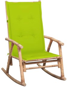 Scaun balansoar cu perna, bambus 1, verde aprins, 120 x 50 x 4 cm