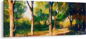 Tablou - Pădure de vară însorită, pictură (120x50 cm)