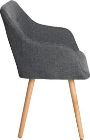 Set 2 scaune cu brate design nordic Scandinavia gri inchis A-36823 VC