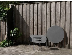 Masă de dining neagră rotundă din metal ø 70 cm Disc – Zone