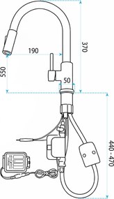 Baterie de bucătărie Rea Fresh Touch Black Matt