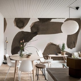 Fototapet, Wiggle Shapes, Brown, Rebel Walls