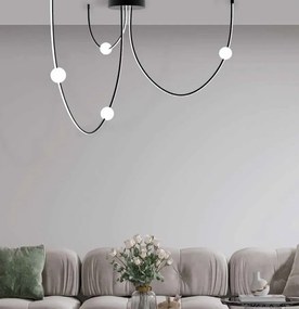 Lustra LED arcuita design modern Line negru
