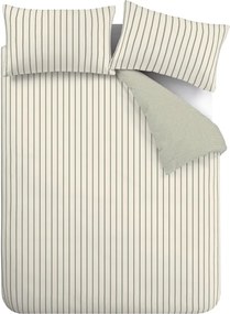 Lenjerie de pat verde/crem din bumbac pentru pat dublu 200x200 cm Hampton Stripe – Bianca