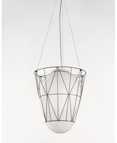 Lustră pe cablu SIRU SEGNI 1xE27/60W/230V negru/alb sticlă venețiană