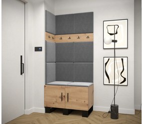 Set mobilier pentru hol Amanda 11 (Stejar artisan + gri închis). 1085950