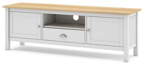 Comodă TV alb/natural din lemn de pin 158x53 cm Misti – Marckeric