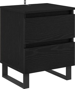 vidaXL Dulap de noapte Stejar Negru 40 x 35 x 50 cm Lemn compozit