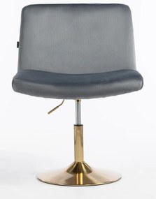 HR150N Scaun Grafit din Catifea cu Bază Aurie