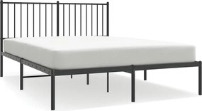 vidaXL Cadru de pat metalic cu tăblie, negru, 140x200 cm