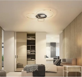 Lustra LED aplicata design circular INVERTINA auriu/antracit