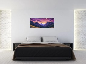 Tablou - Peisaj violet (120x50 cm)