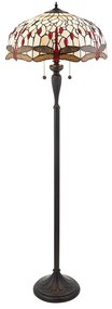 Endon 70940 - Lampadar Tiffany DRAGONFLY, 2x E27/60W/230V, Ø 50 cm