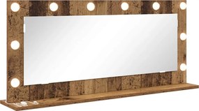 vidaXL Oglindă de toaletă Dreptunghiular Lemn vechi 100 x 45 x 18 cm