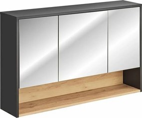 Dulap cu oglinda 120 cm cu 3 usi Comad Borneo gri cosmos