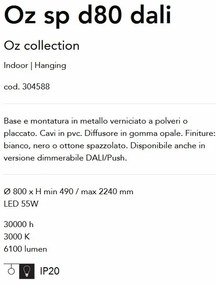 Lustra LED suspendata design modern circular Oz sp d80 dali neagra