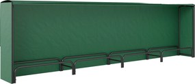 Outsunny Suport pentru Lemne 1 m³, Reglabil, cu Husă Impermeabilă din PE, Metal, 360 x 36 x 99 cm, Negru și Verde Închis | Aosom Romania