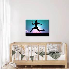 Tablou cu silueta feminină sărind (70x50 cm)