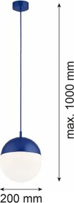 Argon 9000 - Lampă suspendată de exterior pe cablu LIV, 1xE27, 15W, 230V, IP44, albastră
