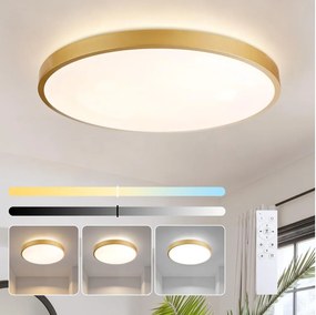 Brilagi - Corp de iluminat LED dimabil GLASS POOL DOUBLE, 80W/230V, 60 cm, auriu + telecomandă