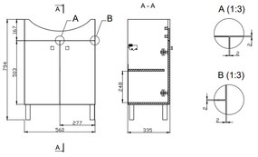 Set mobilier baie cu lavoar si dulap cu 2 usi, 60.5 x 41.5, Cersanit, Sati 560x794x335 mm