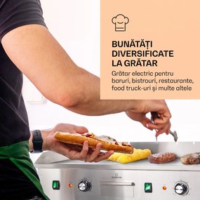Klarstein Grillmeile 4400, grătar electric, Plancha, 2x2200W, placă de grătar din oțel inoxidabil