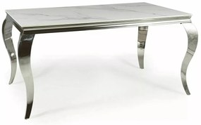 Masa Prince Ceramic Calacatta alb/crom L180xl90 cm