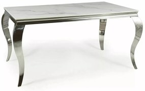Masa Prince Ceramic Calacatta alb/crom L180xl90 cm