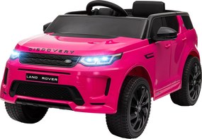 AIYAPLAY Mașină Electrică pentru Copii cu Licență Land Rover Discovery cu Faruri, Claxon și Centură, din Plastic și Metal,106x65.5x51 cm, Roz | Aosom Romania