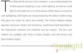 Pendul design nordic STRAP 16 negru 84303003 DFTP