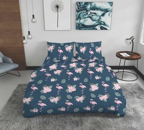 Lenjerie de pat dubla Flamingo, Bedora, 4 piese, bumbac ranforce